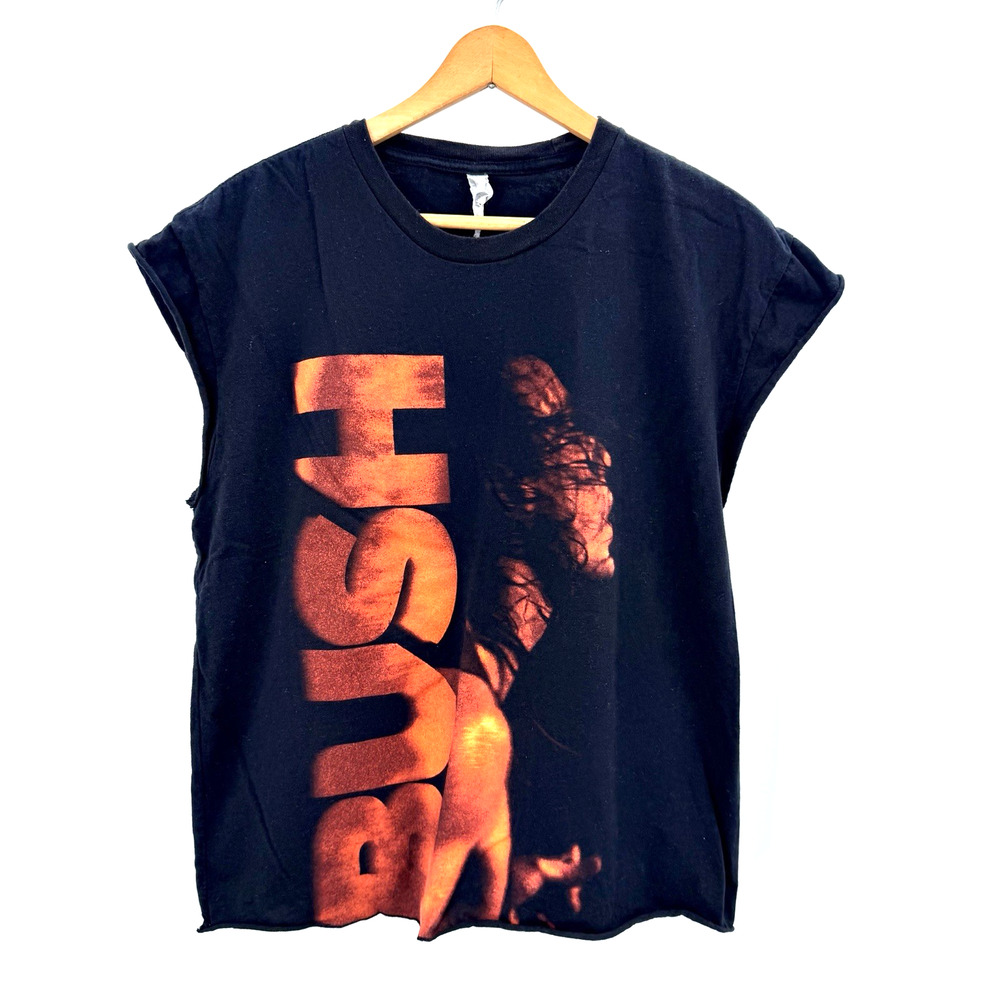 BUSH Grunge Rock Intentionally Cropped Cut Off Band Tee T-Shirt Size Large